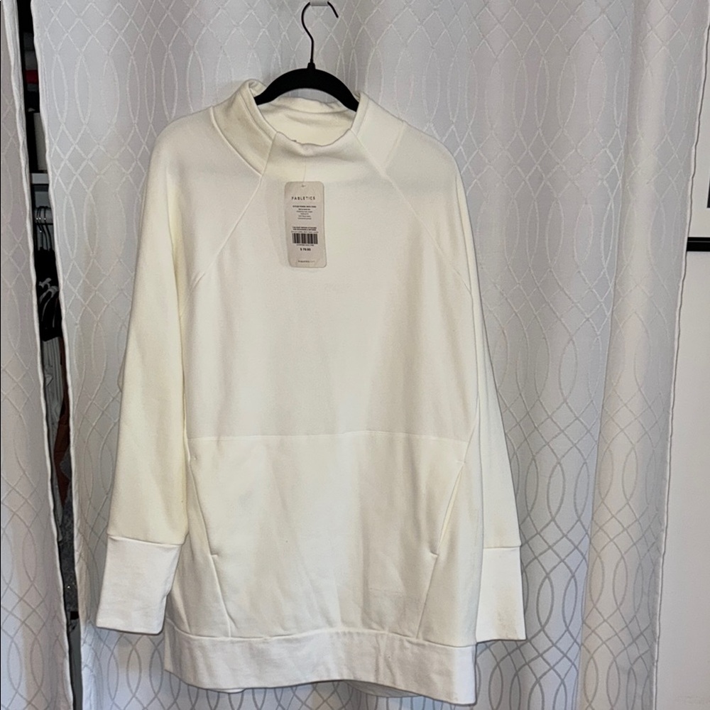 Fabletics White Cowl Neck Sweater Soft Tunic